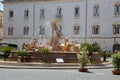 Beautiful Fountain of Diana on the Archimedes Square in famous Ortigia Island