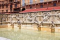 Beautiful Fountain of Joy on central square Piazza del Campo, Si Royalty Free Stock Photo