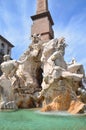 Beautiful Fountain of the Four Rivers on Piazza Navona in Rome, Italy Royalty Free Stock Photo