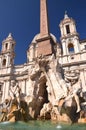 Beautiful Fountain of the Four Rivers on Piazza Navona in Rome, Italy Royalty Free Stock Photo
