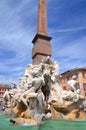 Beautiful Fountain of the Four Rivers on Piazza Navona in Rome, Italy Royalty Free Stock Photo