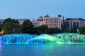 Beautiful fountain on hangzhou west lake