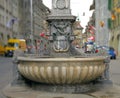 Beautiful fountain in the middle of the street Royalty Free Stock Photo