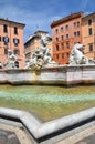 Beautiful Fountain of Neptune on Piazza Navona in Rome, Italy Royalty Free Stock Photo