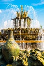 Beautiful fountain and pavilion. ENEA,VDNH,VVC. Moscow, Russia