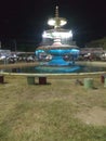 Beautiful fountain in porbandar gujarat night view