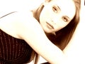 Beautiful Fourteen Year Old Girl in Sepia Royalty Free Stock Photo