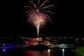 Fireworks Over the Lake Royalty Free Stock Photo