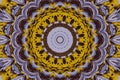 Beautiful fractal abstract mandala with a circular multi-colored pattern and a beautiful flower in the center