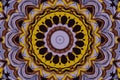 Beautiful fractal abstract mandala with a circular multi-colored pattern and a beautiful flower in the center