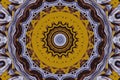 Beautiful fractal abstract mandala with a circular multi-colored pattern and a beautiful flower in the center