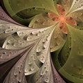 Beautiful fractal flower in beige, brown and green. Royalty Free Stock Photo