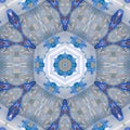 Beautiful fractal flower in blue sky and white, effect ceramic tile