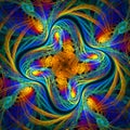Beautiful fractal pattern in the style of knitted fabric. Computer generated graphics.