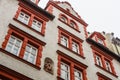 Beautiful fragment of the building of traditional Bavarian archiitecture