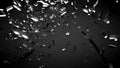 Beautiful fragments of glass splinters black background. 3d illustration, 3d rendering Royalty Free Stock Photo
