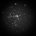 Beautiful fragments of glass splinters black background. 3d illustration, 3d rendering
