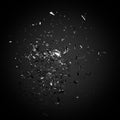 Beautiful fragments of glass splinters black background. 3d illustration, 3d rendering Royalty Free Stock Photo