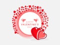 Beautiful frame for Happy Valentines Day celebration. Royalty Free Stock Photo