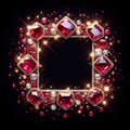 beautiful frame of rubies to make a ruby jewel frame or border