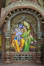 Beautiful framed art of Radha and Krishna, Hindu God, displayed for sale at famous Sardar Market and Ghanta ghar Clock tower in