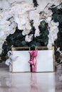 Beautiful frames and other Christmas details in decorated room