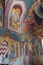 Beautiful frescos in the Orthodox church of St Nicholas in Nis, Serbia. Royalty Free Stock Photo