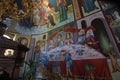 Beautiful frescos in the Orthodox church of St Nicholas in Nis, Serbia. Royalty Free Stock Photo