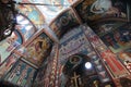 Beautiful frescos in the Orthodox church of St Nicholas in Nis, Serbia. Royalty Free Stock Photo