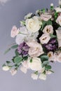 Beautiful fresh flowers on the wedding table. Stylish floristics at a classic wedding Royalty Free Stock Photo