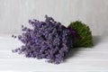 Beautiful fresh lavender bouquet on white table Royalty Free Stock Photo