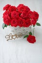 Beautiful fresh red roses flowers .