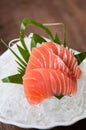 Fresh salmon sashimi on ice Royalty Free Stock Photo