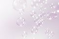 Beautiful fresh soap bubbles floating background