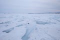 A beautiful frozen ais view at Lake Baikal during winter Royalty Free Stock Photo