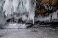 A beautiful frozen ais view at Lake Baikal during winter Royalty Free Stock Photo