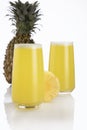 Beautiful fruit drink glass of pineapple juice and slices pineapple Royalty Free Stock Photo
