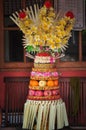 Beautiful fruits decoration to the temple in bali Royalty Free Stock Photo