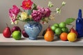 beautiful fruits on a white backgroundbeautiful fruits on a white backgroundbeautiful still life