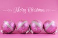 Beautiful fuchsia pink festive bauble ornaments with sample text