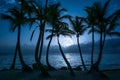 Beautiful full moon reflected on the calm water of a tropical beach Royalty Free Stock Photo