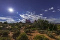 Beautiful full moon rise over Turret Arch Royalty Free Stock Photo