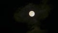 Beautiful Full moon shining and little cloudy and dark night sky Royalty Free Stock Photo