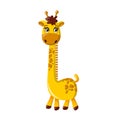 Beautiful funny cartoon tall giraffe. Large giraffe with long necked.