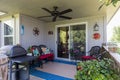 Beautiful furnished balcony with fresh plants