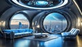 beautiful futuristic interior. AI Generated
