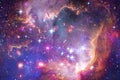 Beautiful galaxy and cluster of stars in the space night. Elements of this image furnished by NASA