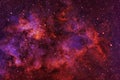 Beautiful galaxy of red color with stars. Elements of this image were furnished by NASA