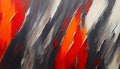 beautiful gallery oil painting, red, jade, orange and grey, sharp lines and blended tones background,generated with AI. Royalty Free Stock Photo