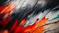 beautiful gallery oil painting, red, jade, orange and grey, sharp lines and blended tones background,generated with AI. Royalty Free Stock Photo